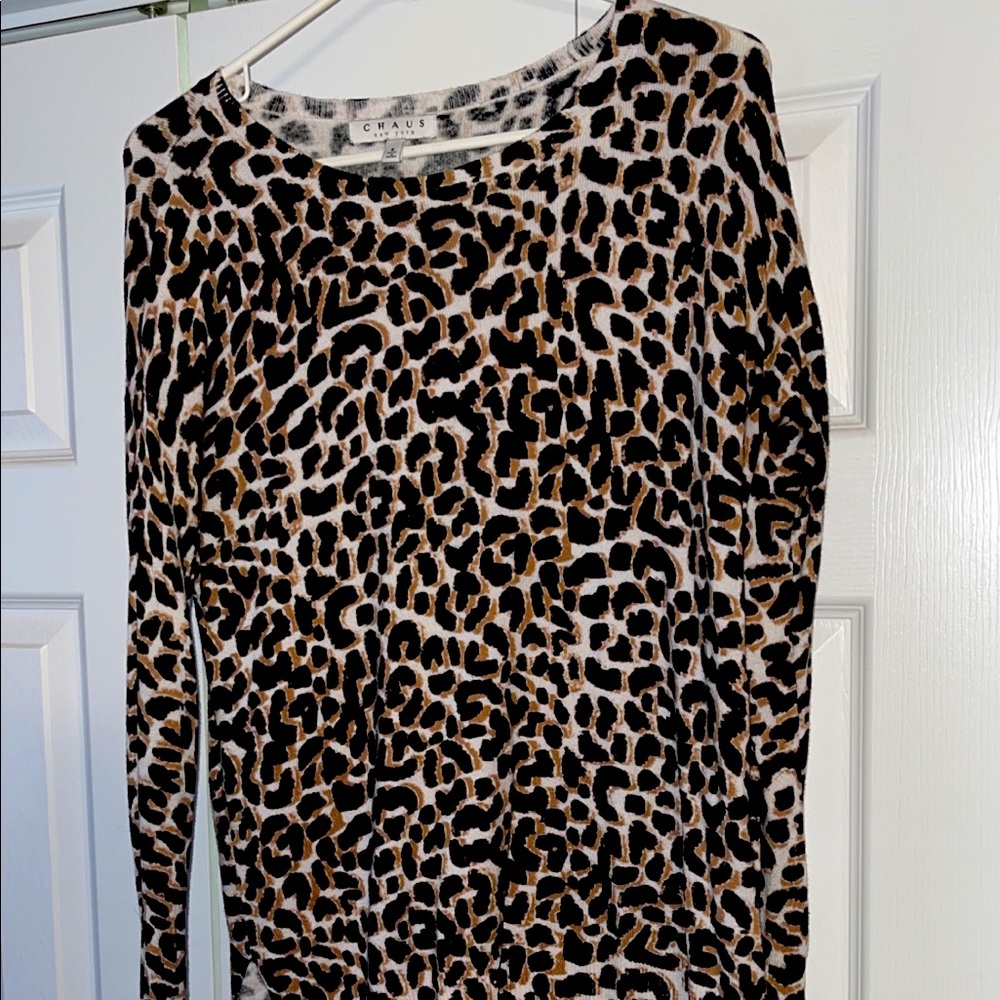 Cheetah print fitted sweater size small